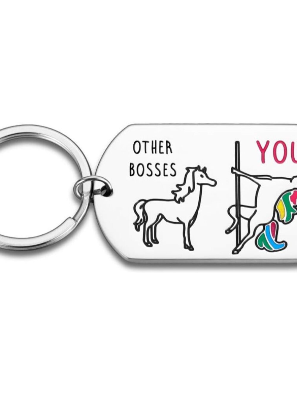 Boss Day Gifts for Women Men Funny Boss Lady Unicorn Keychain Birthday Gift